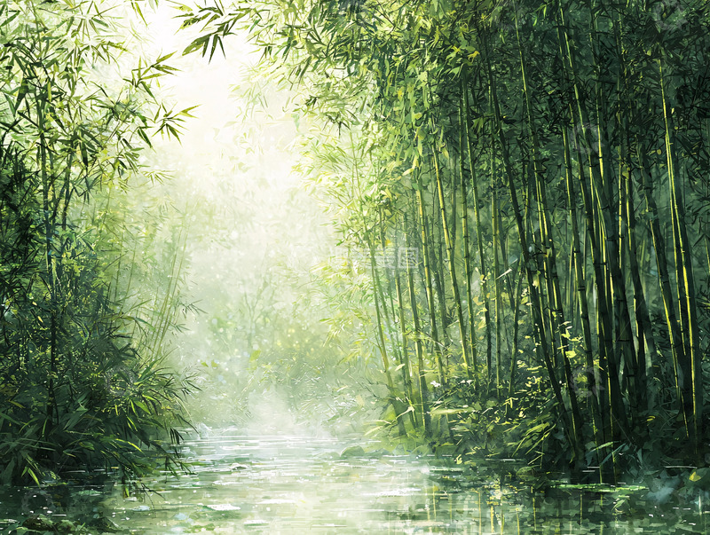 高清大图下载【趣麦麦图】-竹林幽静