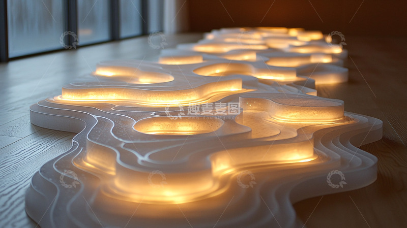 高清大图下载【趣麦麦图】光影流动的抽象雕塑