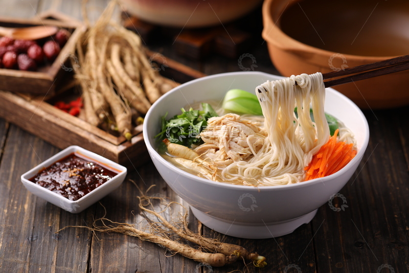 高清大图下载【趣麦麦图】人参鸡汤面面条3