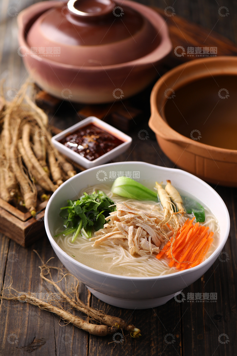 高清大图下载【趣麦麦图】人参鸡汤面面条2