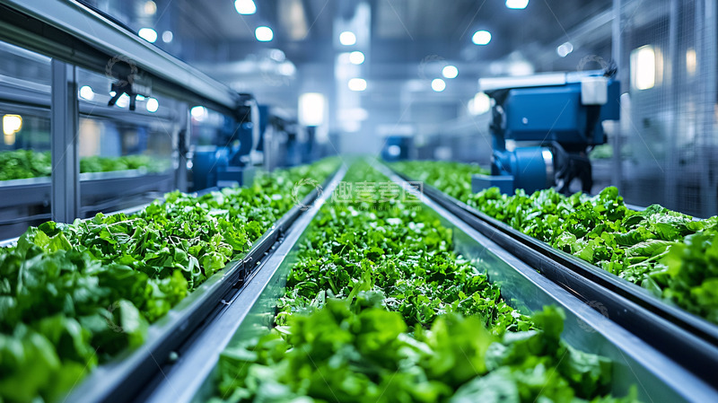 高清大图下载【趣麦麦图】智能农业温室里种植的生菜