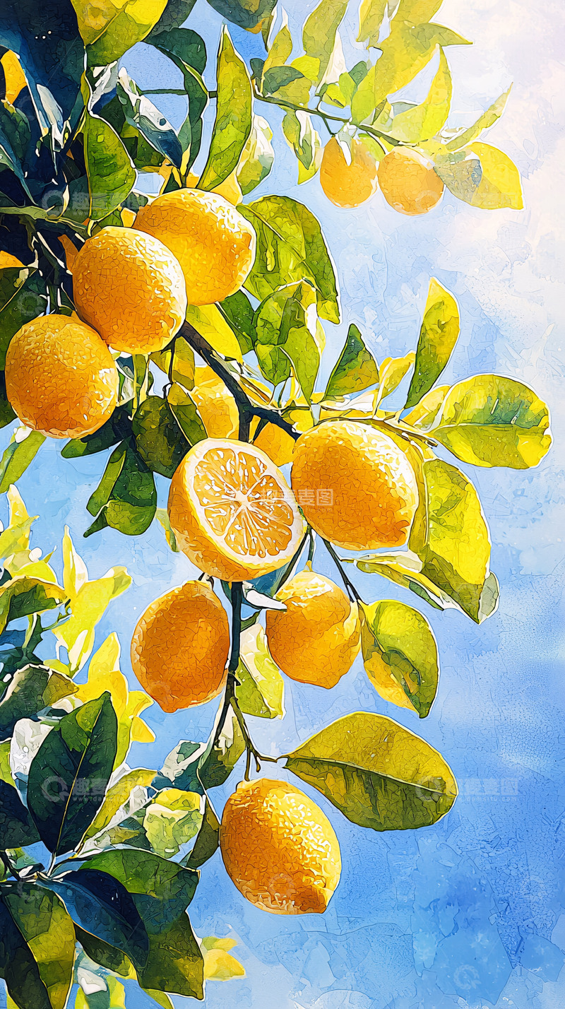 高清大图下载【趣麦麦图】柠檬树上的柠檬