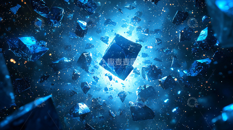 高清大图下载【趣麦麦图】蓝色晶体宇宙空间