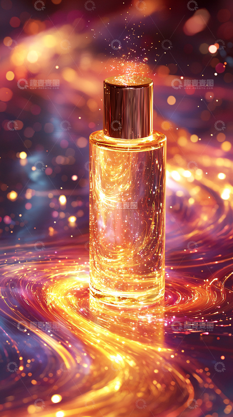 高清大图下载【趣麦麦图】-光影流动的香水瓶