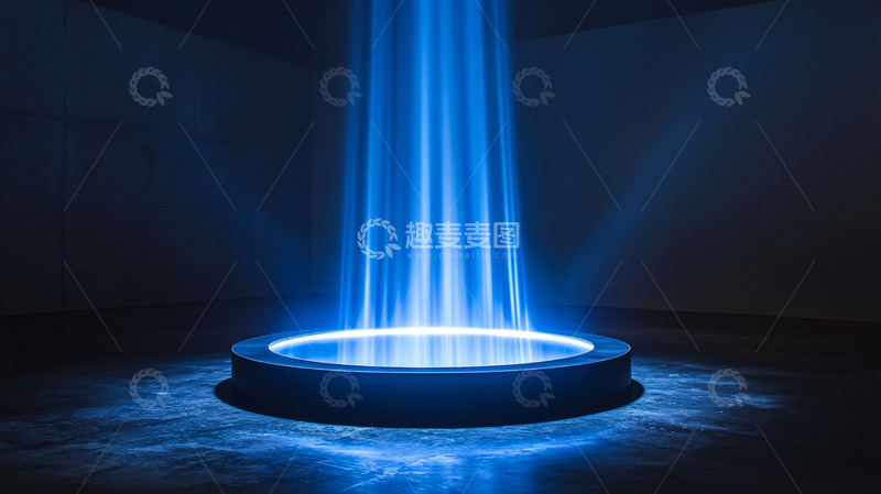 高清大图下载【趣麦麦图】蓝色光束装置艺术