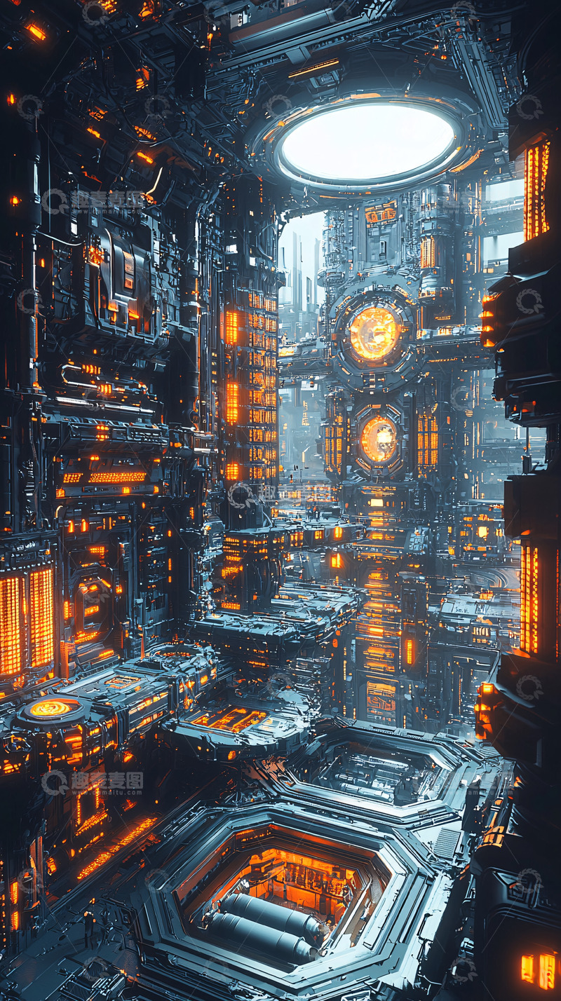 高清大图下载【趣麦麦图】未来科技感建筑内部