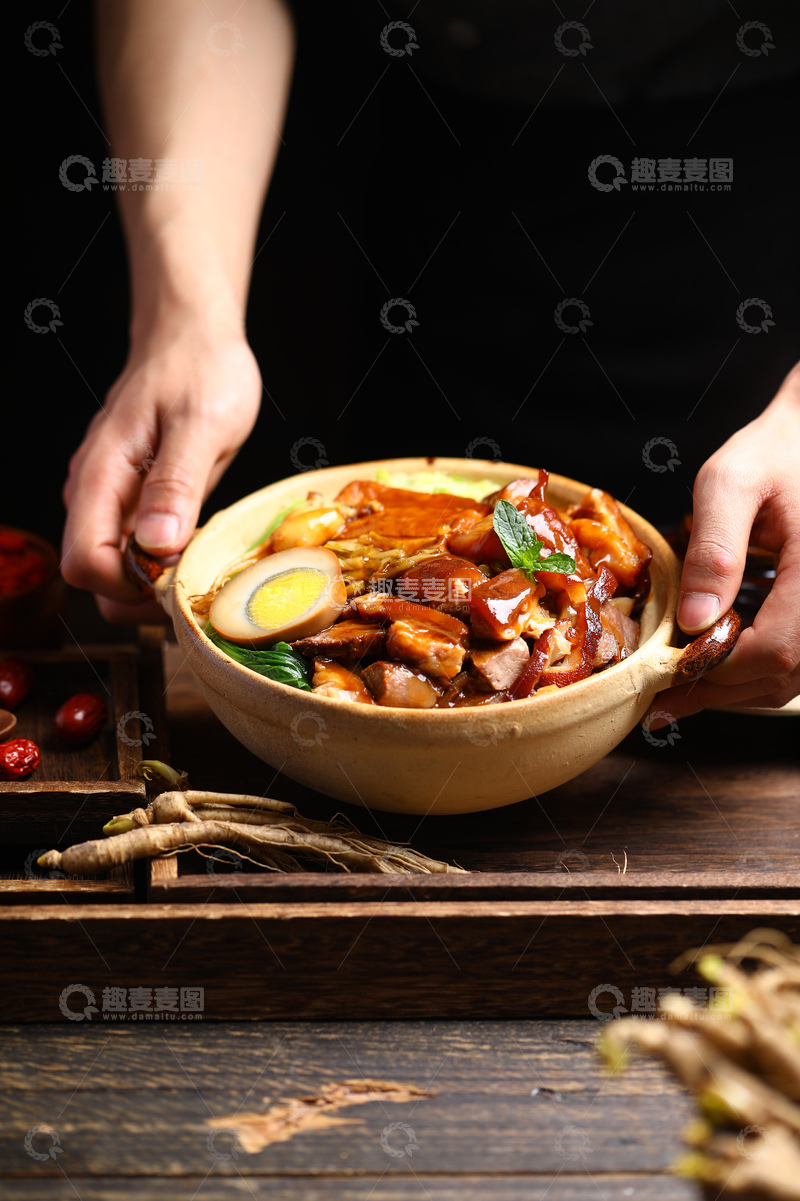 高清大图下载【趣麦麦图】Q弹猪脚捞饭人文