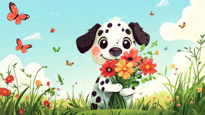 高清大图下载【趣麦麦图】卡通小狗