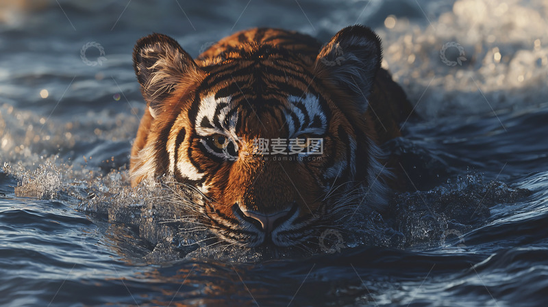 高清大图下载【趣麦麦图】水中老虎