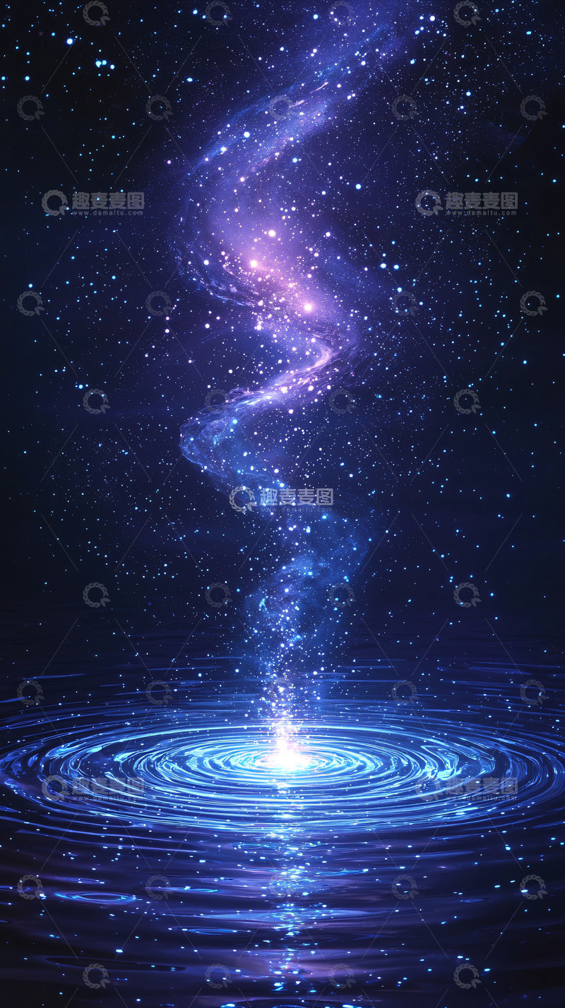 高清大图下载【趣麦麦图】宇宙星河水面