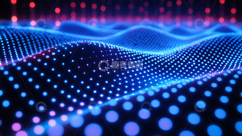 高清大图下载【趣麦麦图】抽象蓝色光点波浪