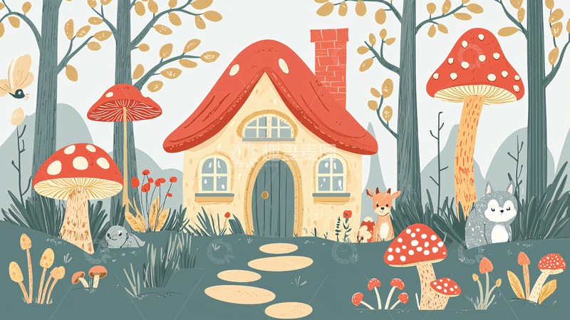 高清大图下载【趣麦麦图】童话森林小屋