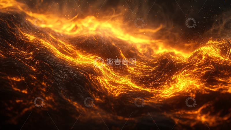 高清大图下载【趣麦麦图】炽热熔岩流动的抽象纹理