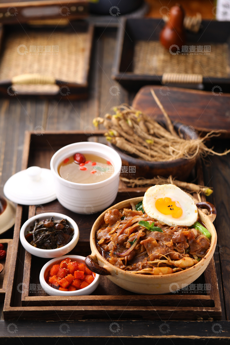 高清大图下载【趣麦麦图】人参小牛饭参汤套餐