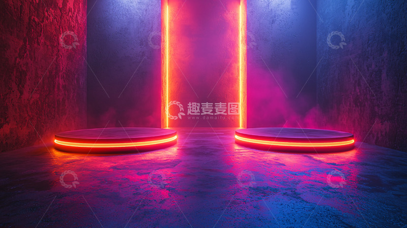 高清大图下载【趣麦麦图】赛博朋克风展示台