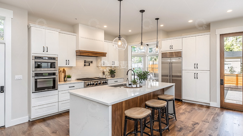 高清大图下载【趣麦麦图】现代简约白色橱柜厨房