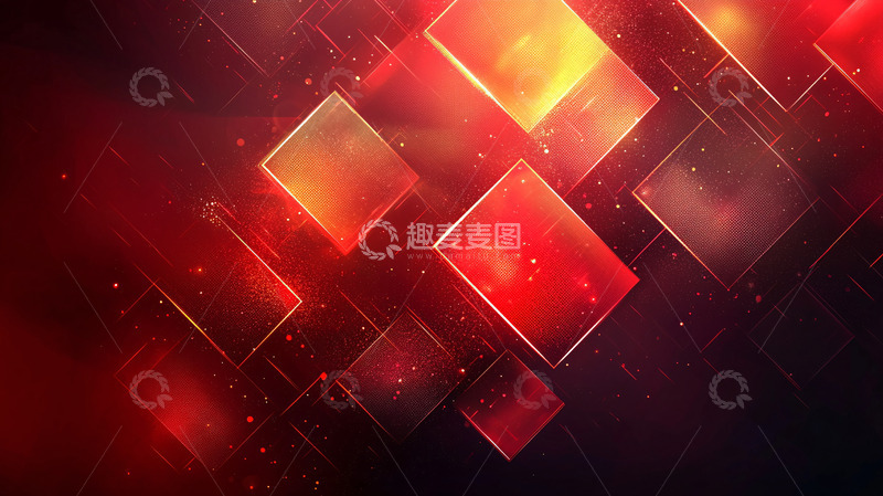 高清大图下载【趣麦麦图】红色菱形光效背景