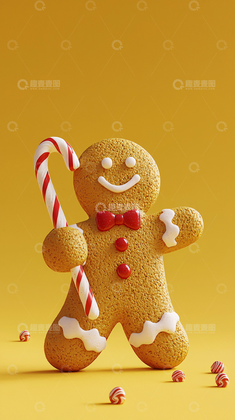 高清大图下载【趣麦麦图】姜饼人卡通