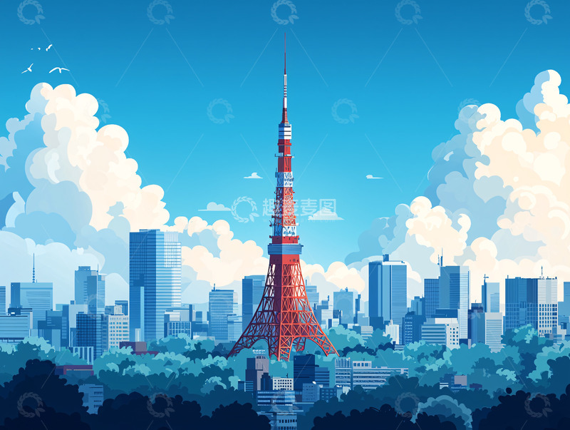 高清大图下载【趣麦麦图】东京铁塔