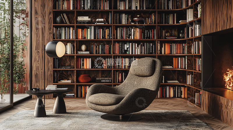 高清大图下载【趣麦麦图】现代风格舒适书房