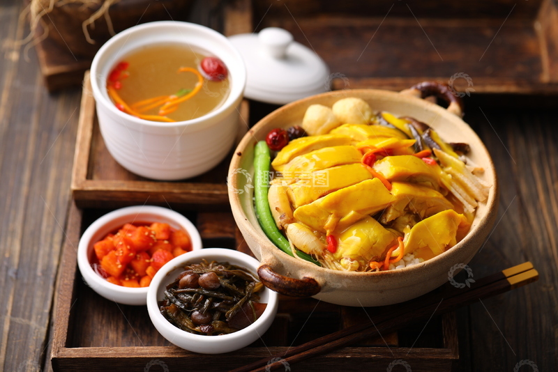 高清大图下载【趣麦麦图】招牌参鸡汤捞饭参汤套餐