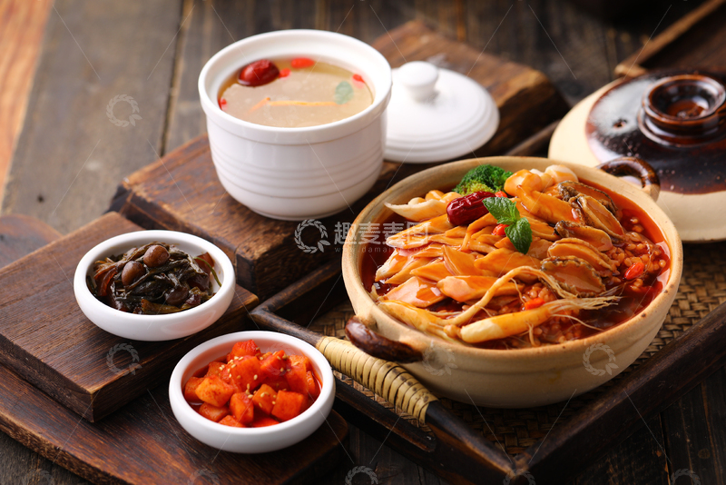 高清大图下载【趣麦麦图】鲜参鲍鱼捞饭参汤套餐