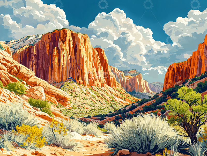 高清大图下载【趣麦麦图】峡谷日出景色