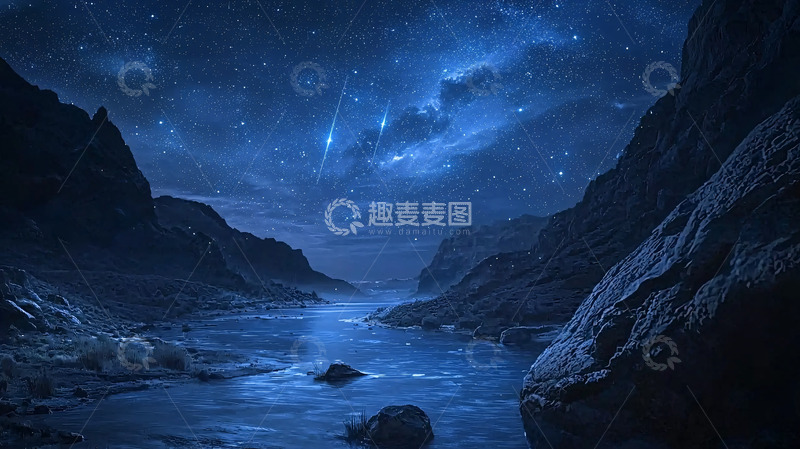 高清大图下载【趣麦麦图】星空峡谷夜景