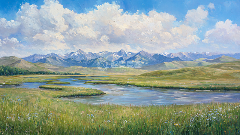 高清大图下载【趣麦麦图】草原风景画
