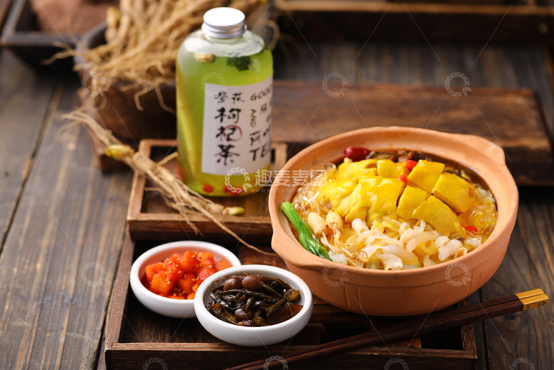 高清大图下载【趣麦麦图】养颜花胶鸡捞饭饮品套餐1