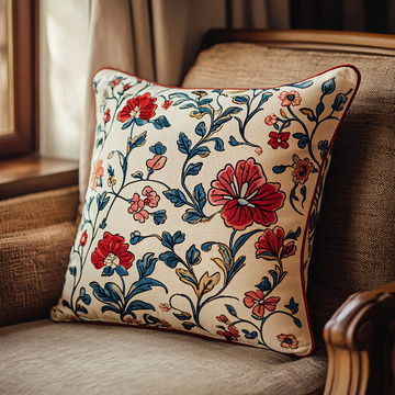 复古花卉抱枕