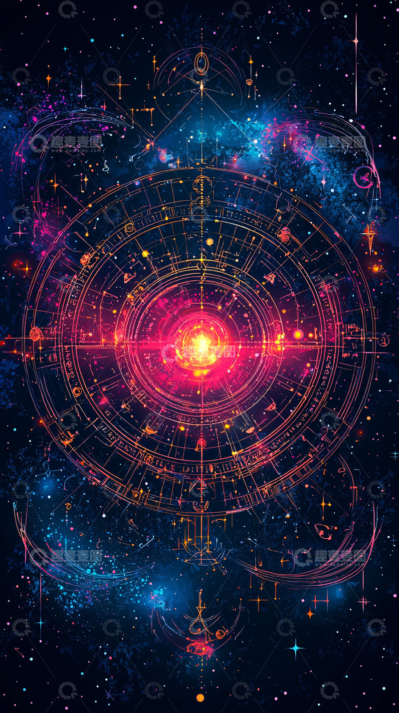 高清大图下载【趣麦麦图】宇宙星空魔法阵