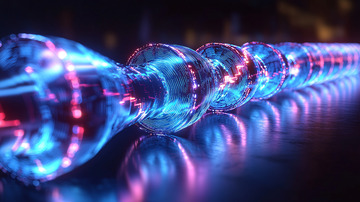 蓝色红色光纤连接