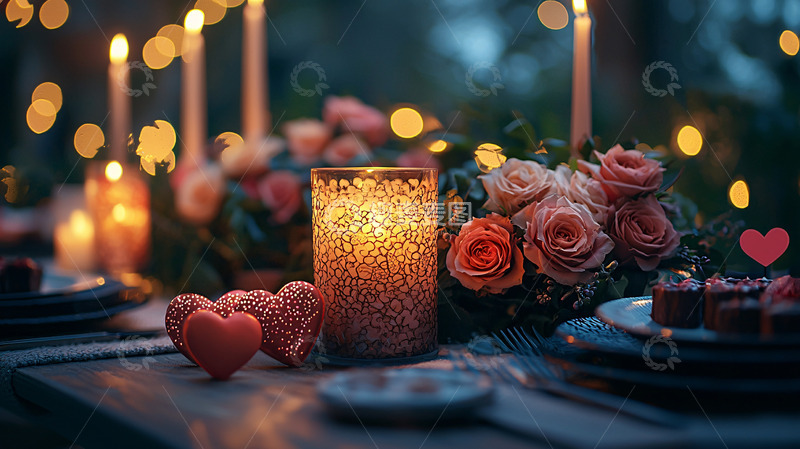 高清大图下载【趣麦麦图】浪漫烛光晚餐