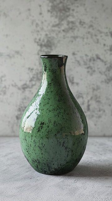 墨绿色陶瓷花瓶