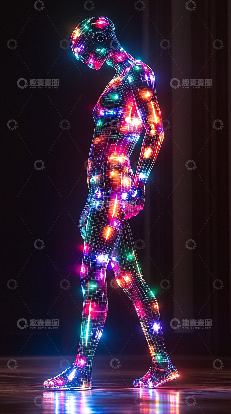 高清大图下载【趣麦麦图】发光人体模型