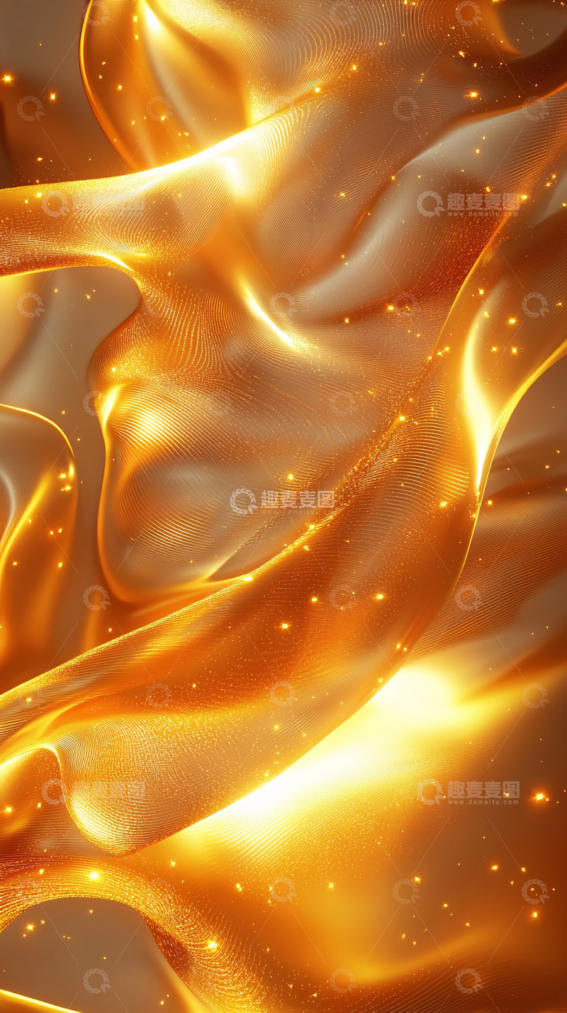 金色丝绸流动闪光