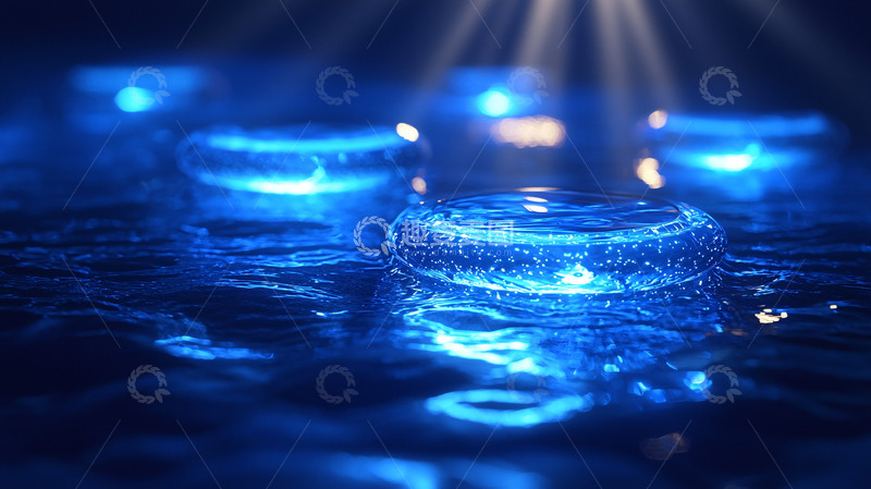 高清大图下载【趣麦麦图】蓝色光环水波纹
