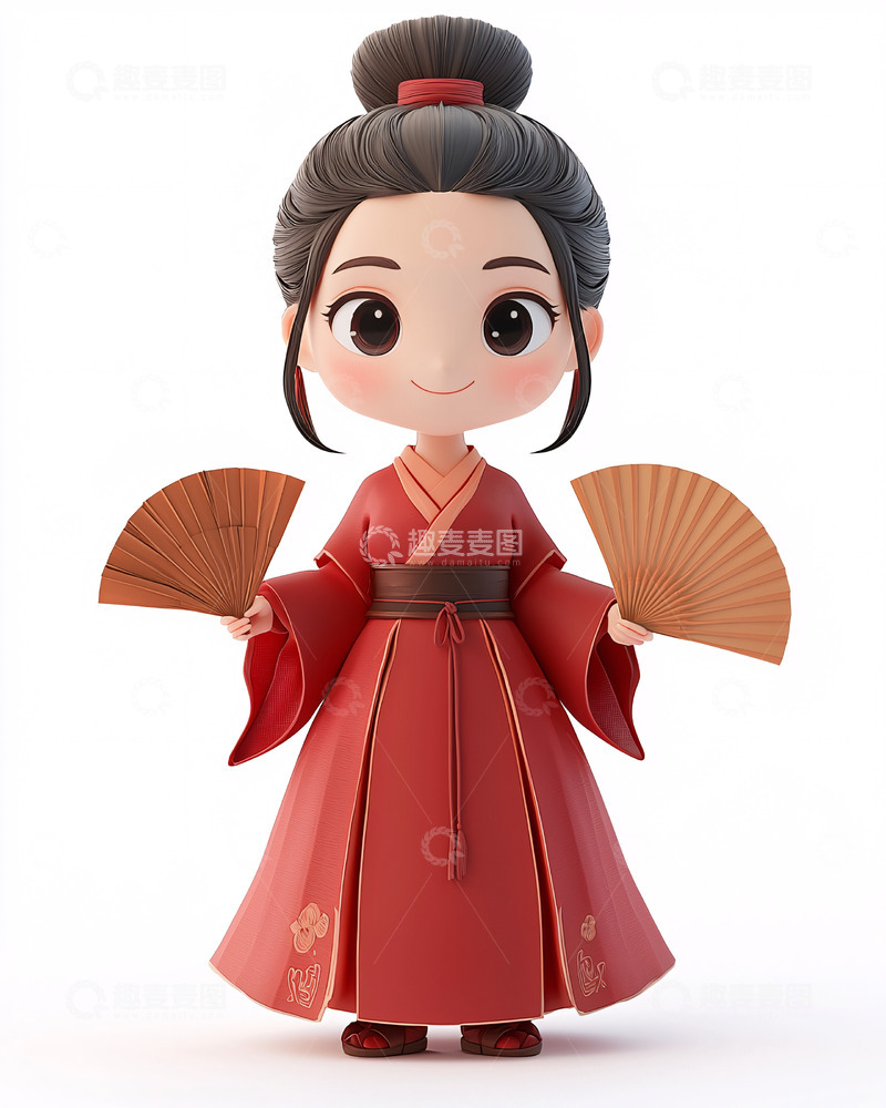 高清大图下载【趣麦麦图】卡通古风少女