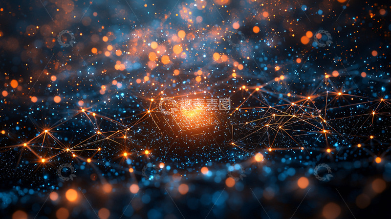 高清大图下载【趣麦麦图】科技感星空粒子连接