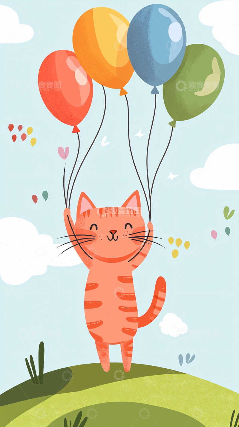 高清大图下载【趣麦麦图】卡通小猫
