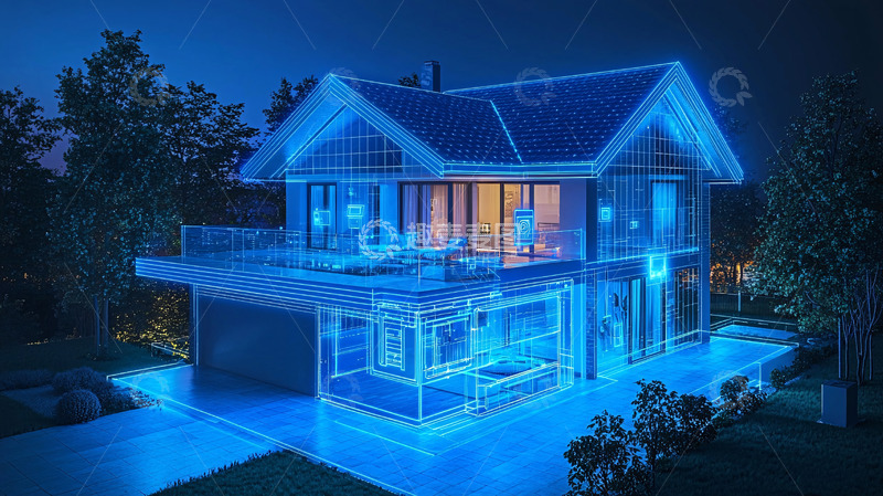 高清大图下载【趣麦麦图】智能家居夜景