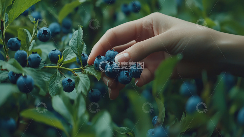 高清大图下载【趣麦麦图】手摘蓝莓