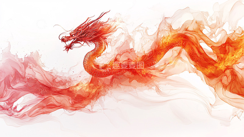 高清大图下载【趣麦麦图】火焰红龙