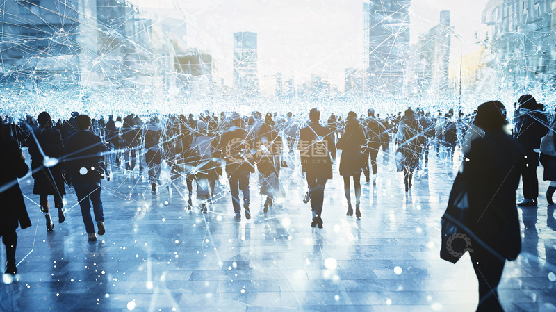 高清大图下载【趣麦麦图】未来城市人群