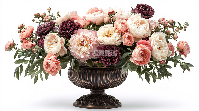 高清大图下载【趣麦麦图】复古花盆插花