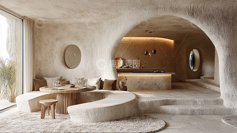 高清大图下载【趣麦麦图】洞穴风格米色内饰
