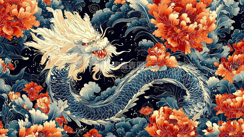 高清大图下载【趣麦麦图】水墨龙纹