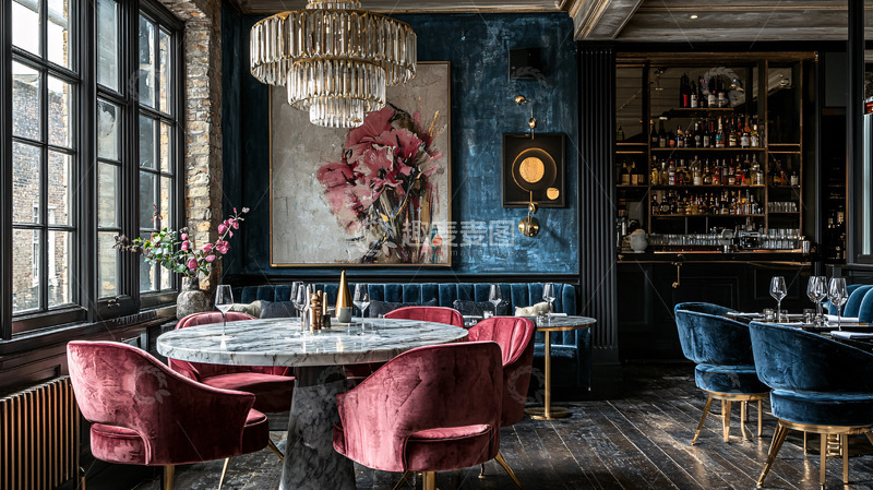 高清大图下载【趣麦麦图】暗色系奢华餐厅