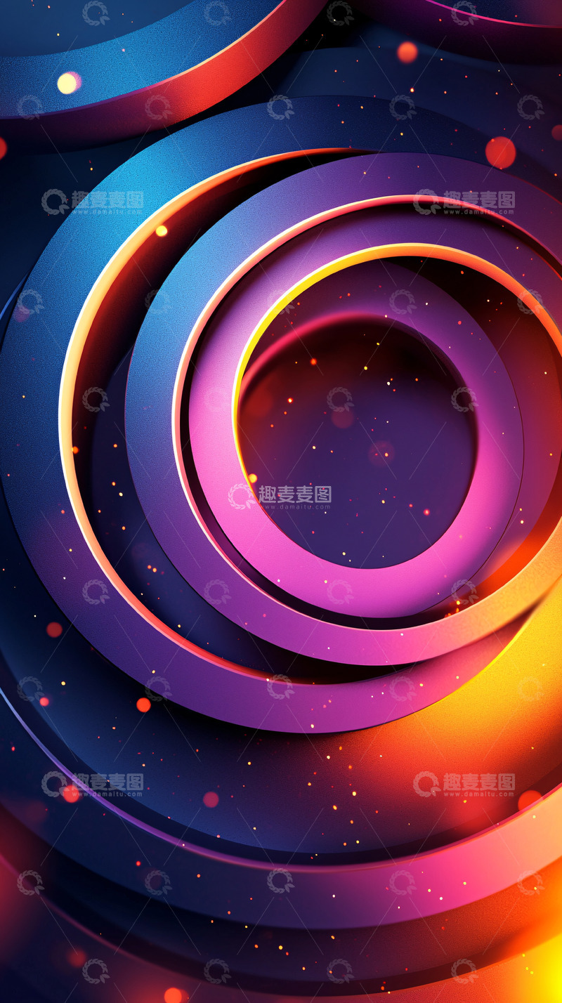 高清大图下载【趣麦麦图】渐变色光圈抽象背景